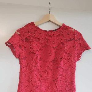 Ralph Lauren Red Lace Dress NWT